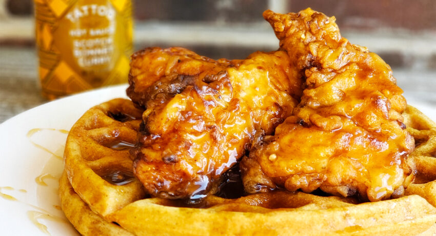 Chicken and Waffles with Spicy Maple Syrup